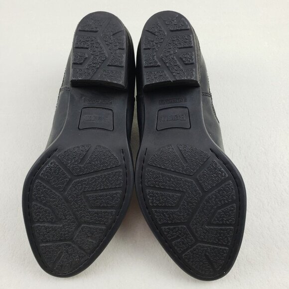 Born Dallia Leather Ankle Boot Womens 9 Black Chelsea Slip On Moto Bootie - Picture 12 of 14